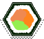 flat colored sushi hexagonal stamp
